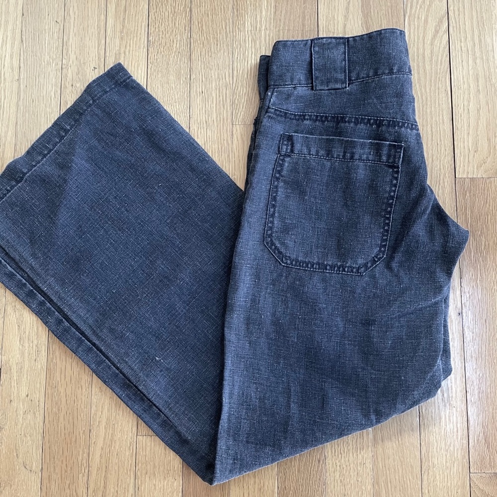 Wide Leg Black/Blue Jeans